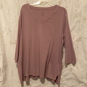 Jjill mauve Pima three-quarter  length top
